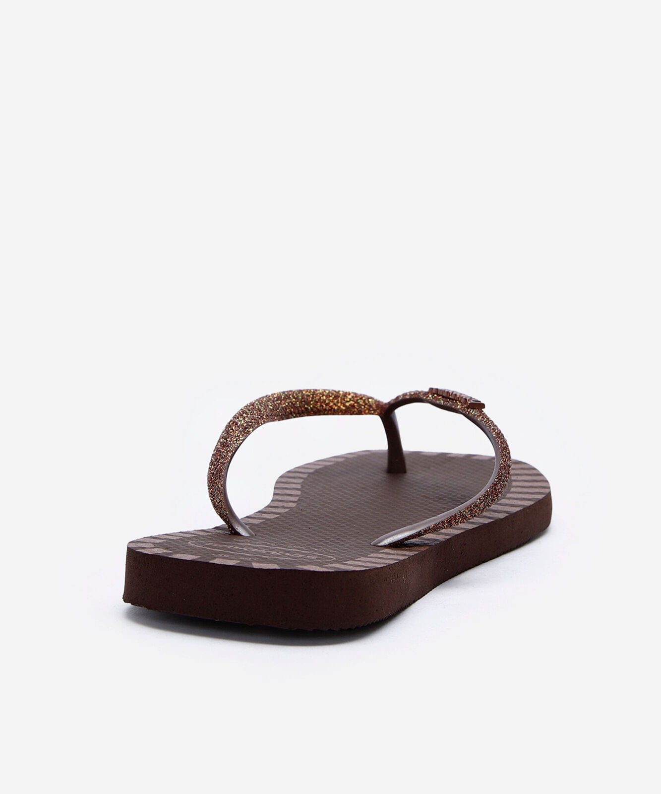 chinelo havaianas feminino square glitter contur marrom