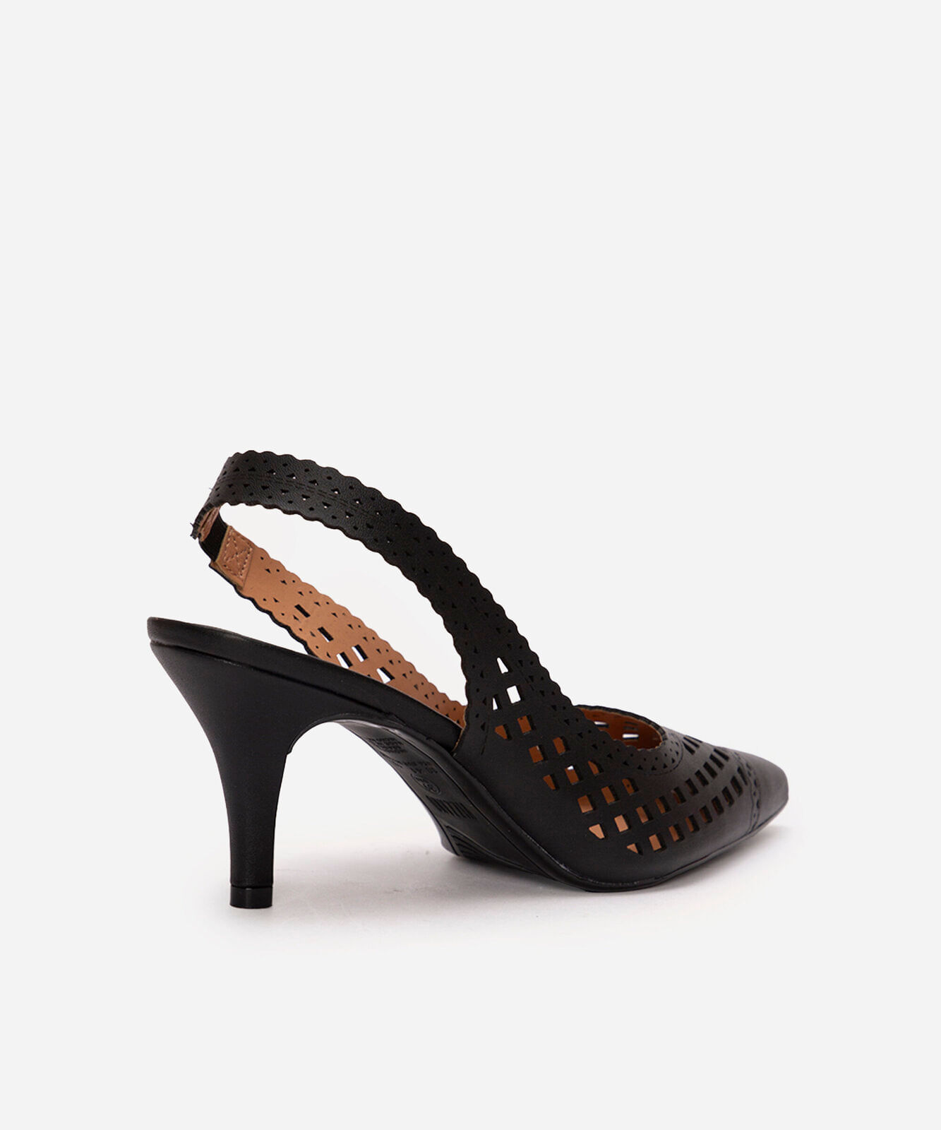 scarpin com micro furos salto médio fino vizzano preto
