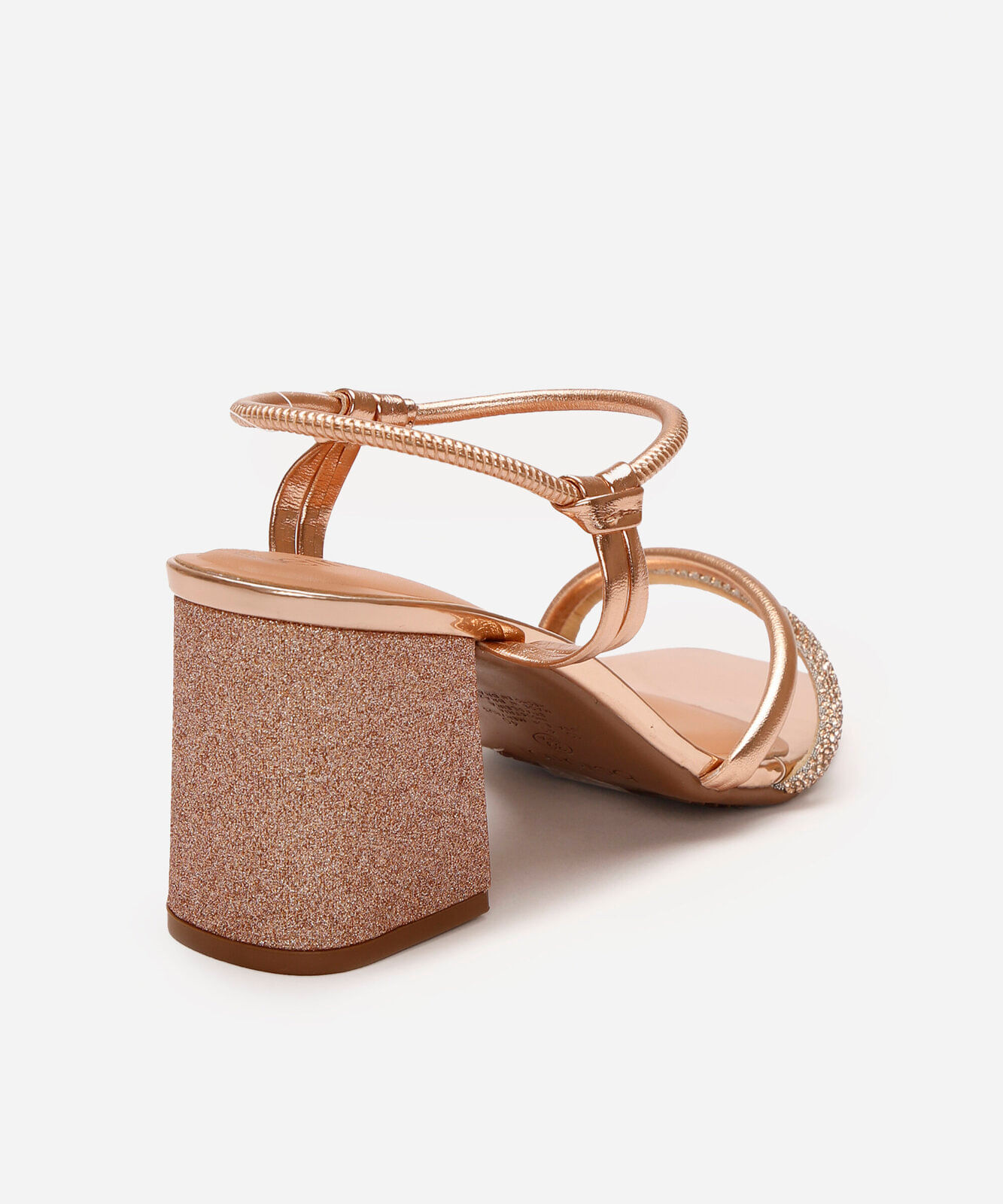 sandália bico quadrado com strass e glitter beira rio rosa