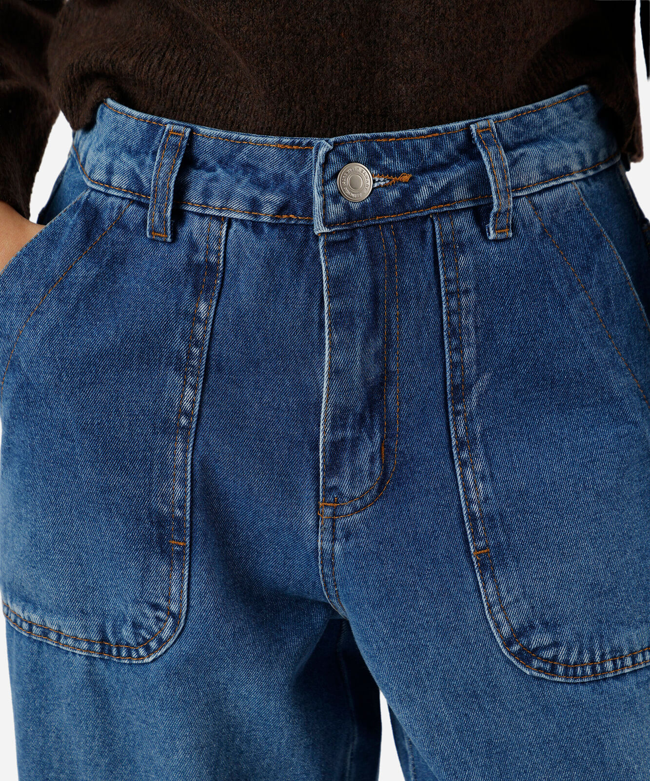 calça wide leg feminina jeans sawary azul