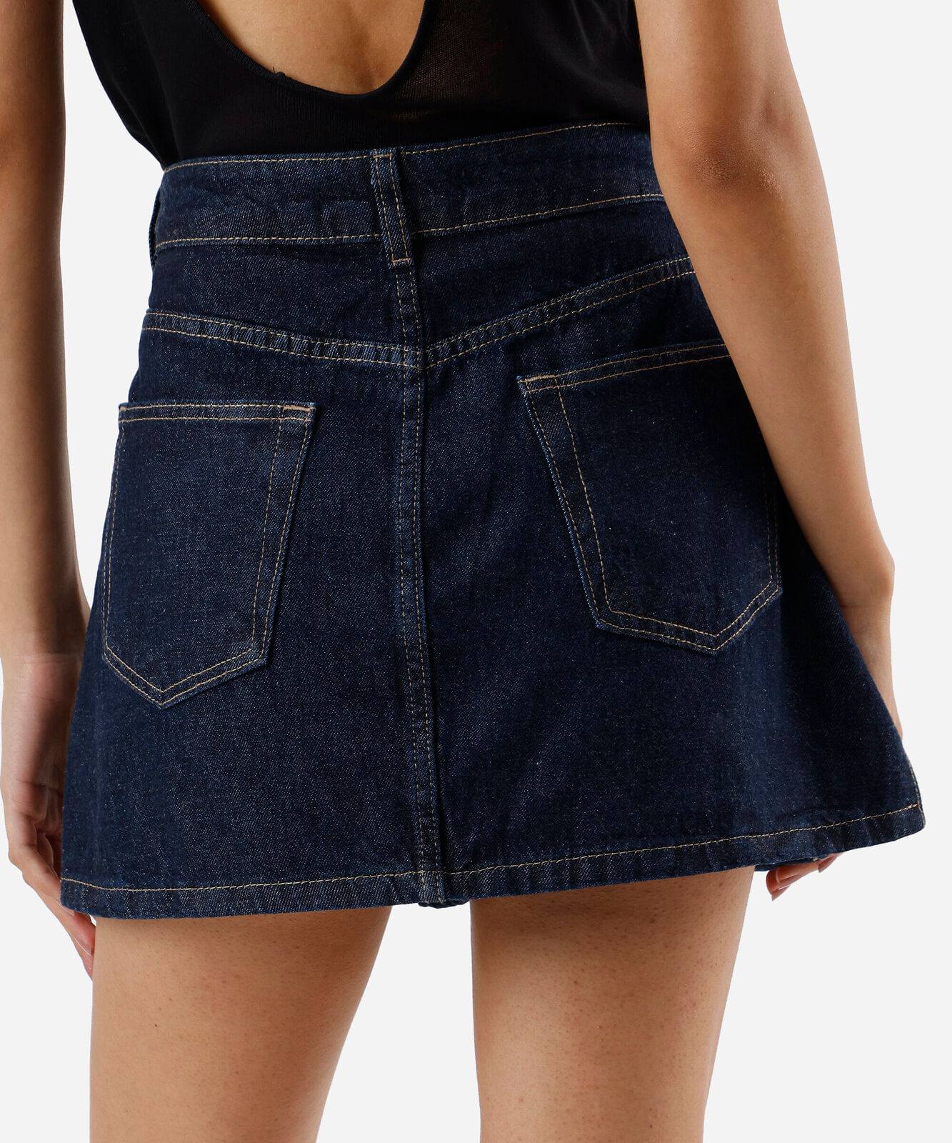 short saia feminino jeans com fendas azul