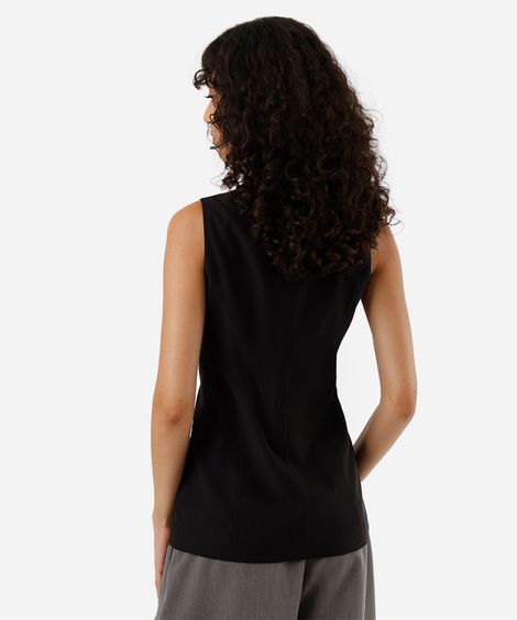 colete alongado feminino com viscose preto