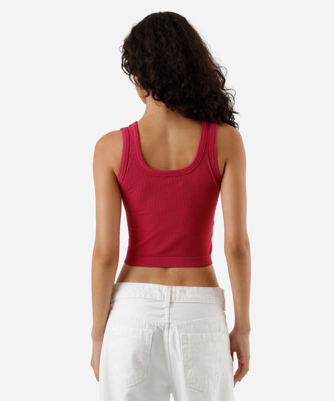 cropped básico feminino com bojo canelado rosa