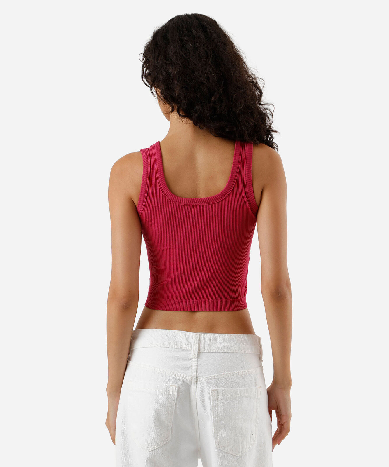 cropped básico feminino com bojo canelado rosa