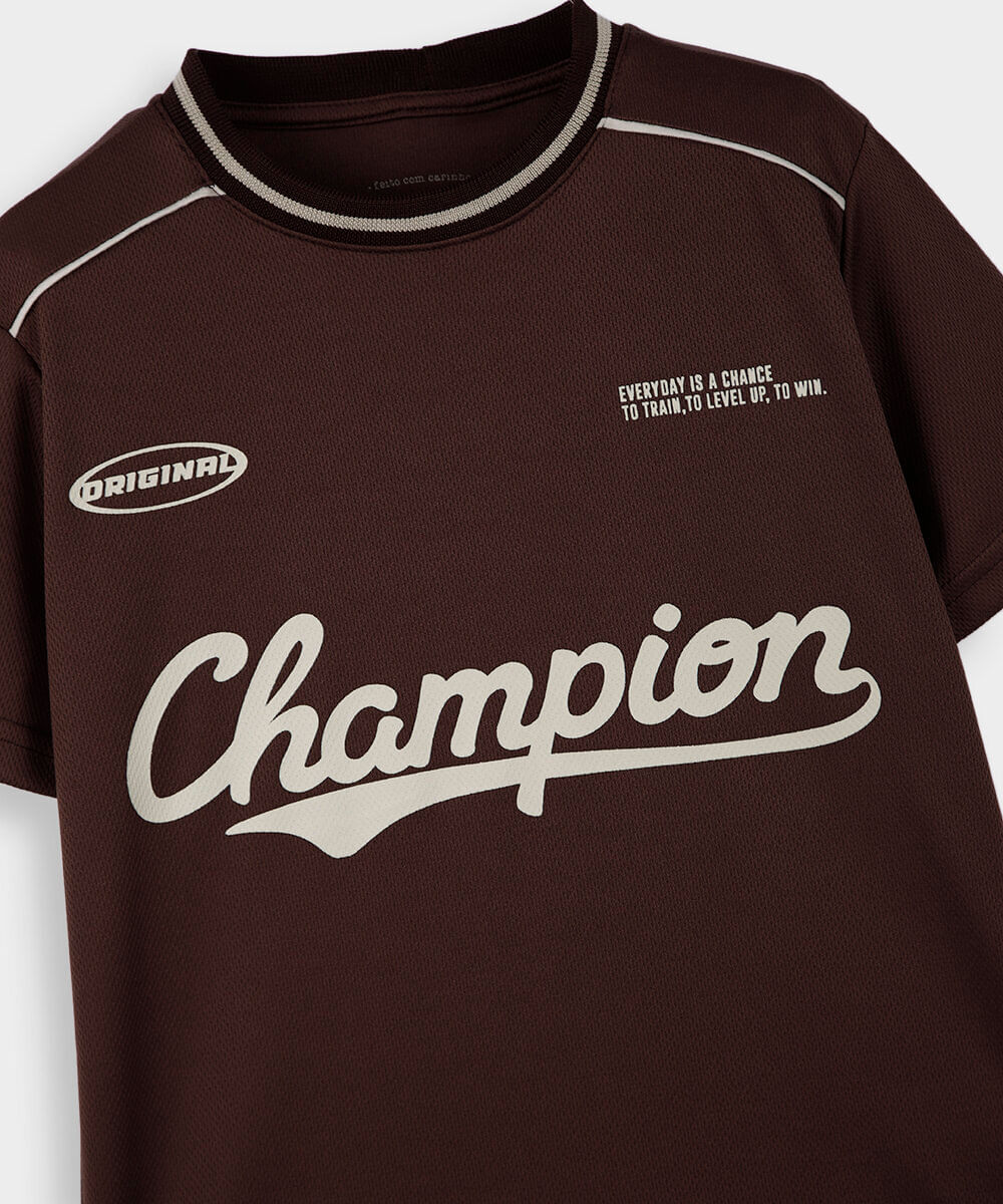 camiseta infantil esportiva boston marrom