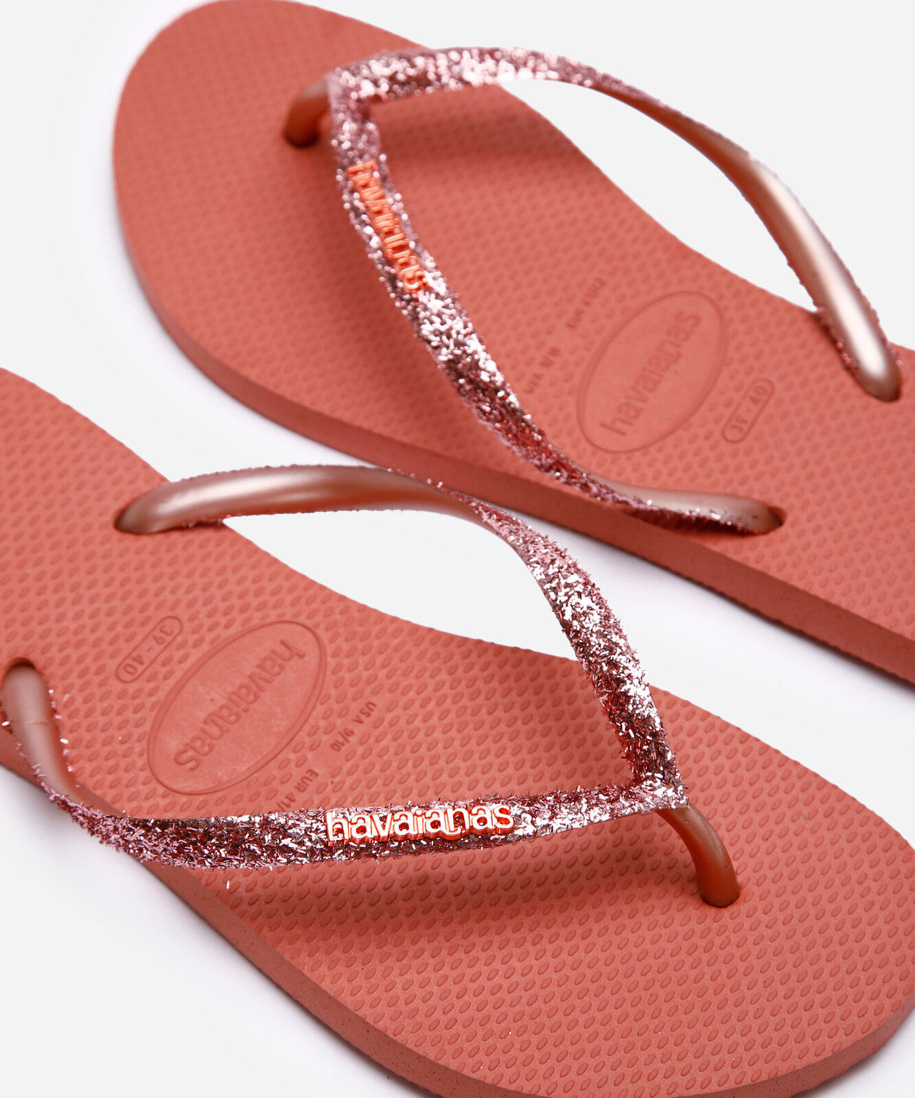 chinelo havaianas feminino slim glitter ii rosa