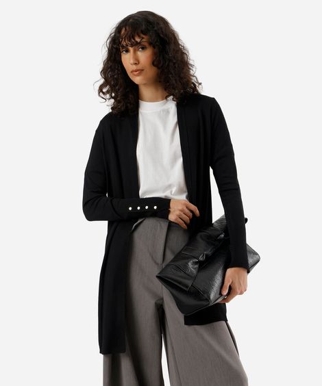 cardigan feminino de tricot preto