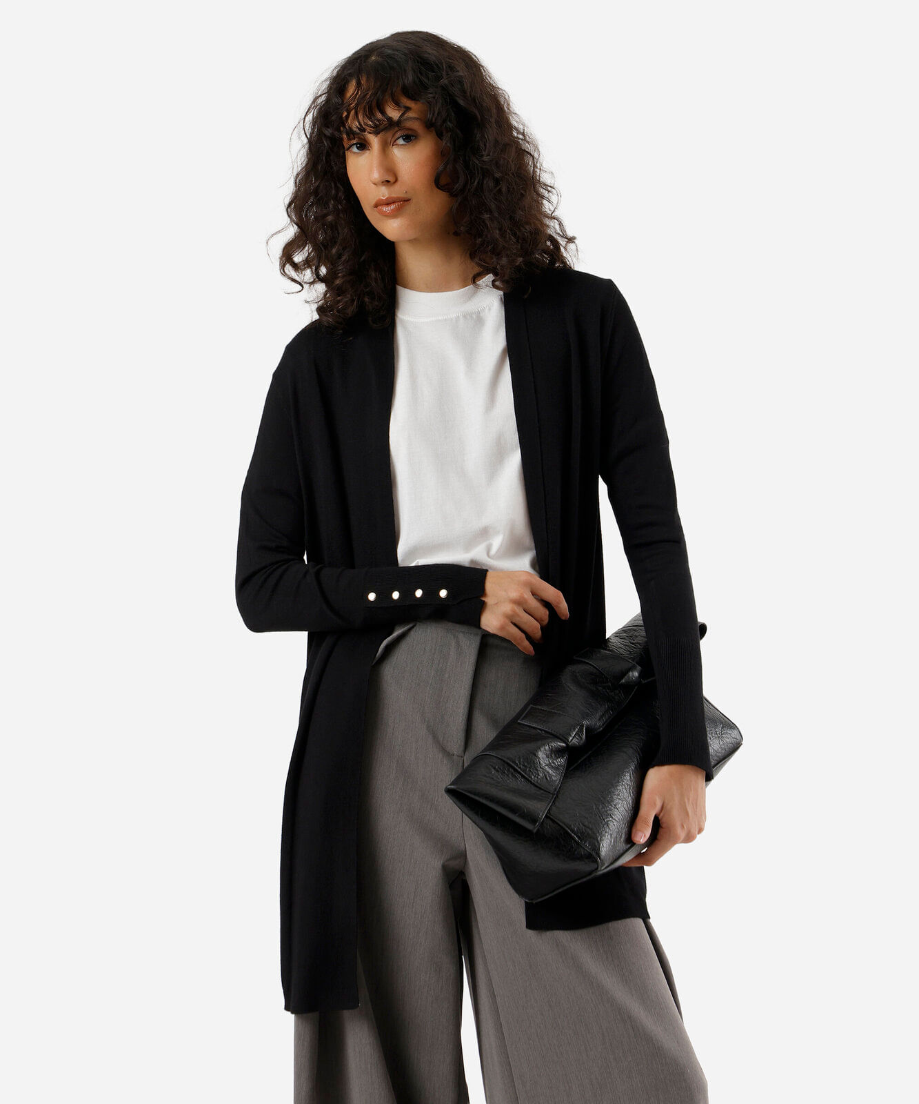 cardigan feminino de tricot preto
