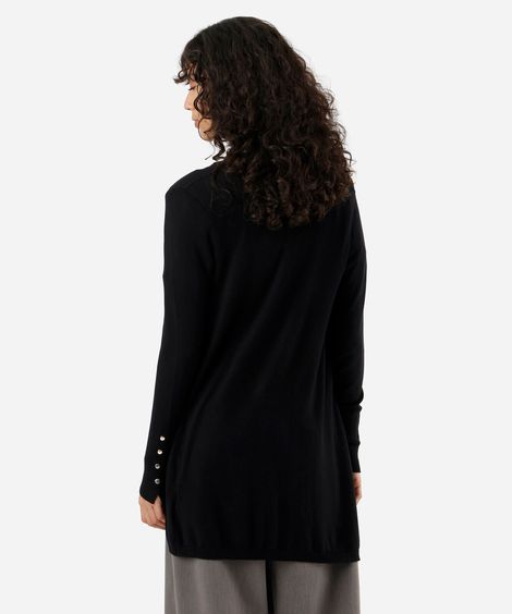 cardigan feminino de tricot preto