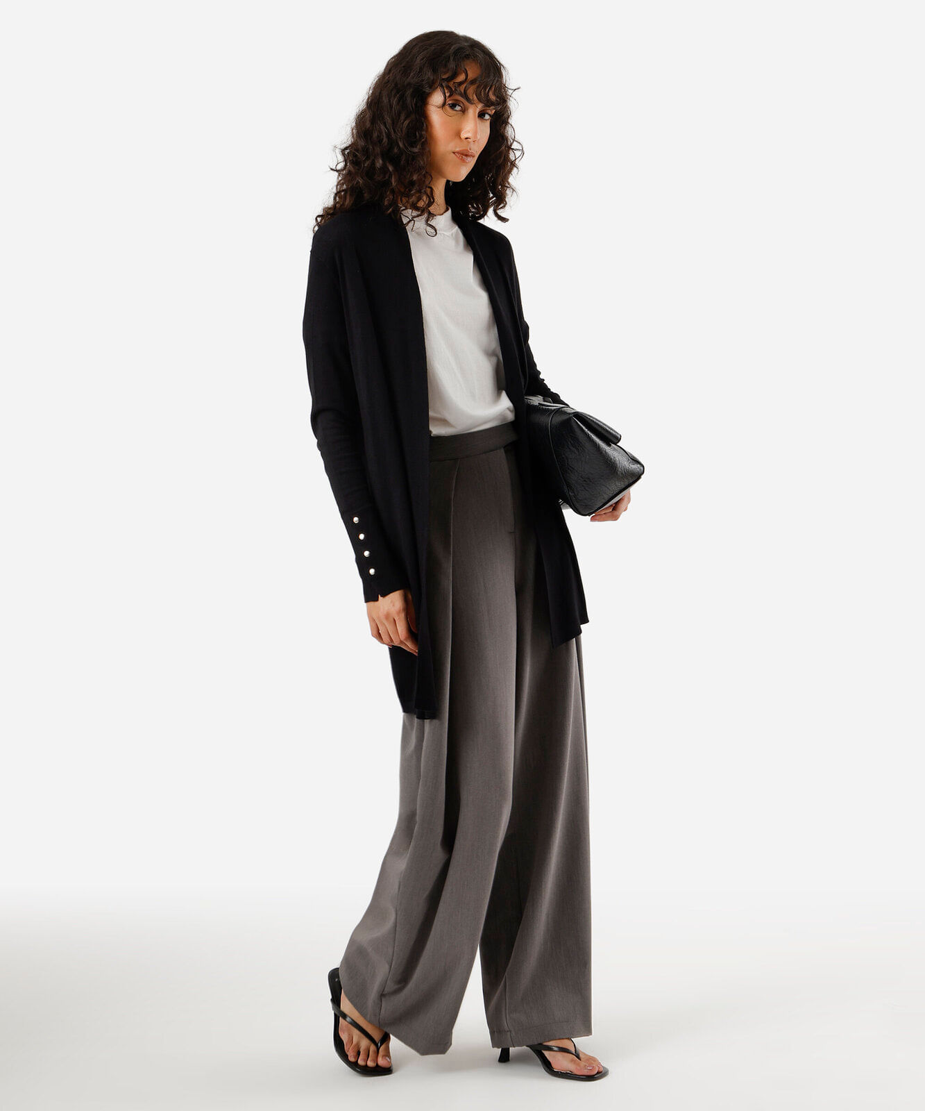 cardigan feminino de tricot preto