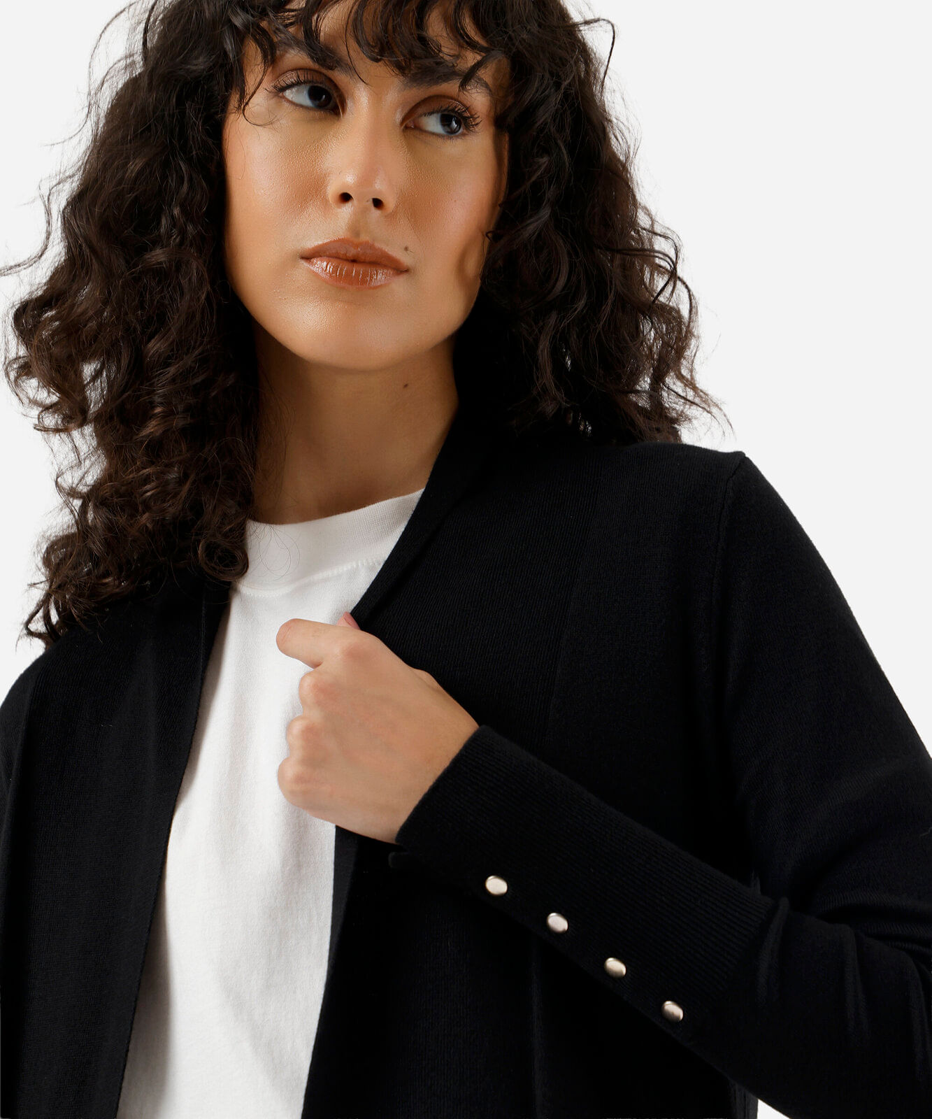 cardigan feminino de tricot preto