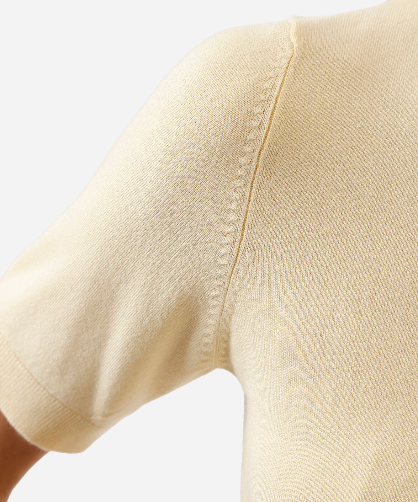 blusa cropped feminina de tricot manga curta amarela