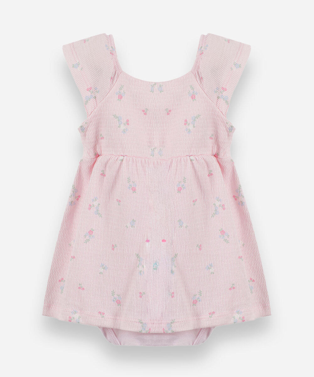 body infantil vestido floral rosa
