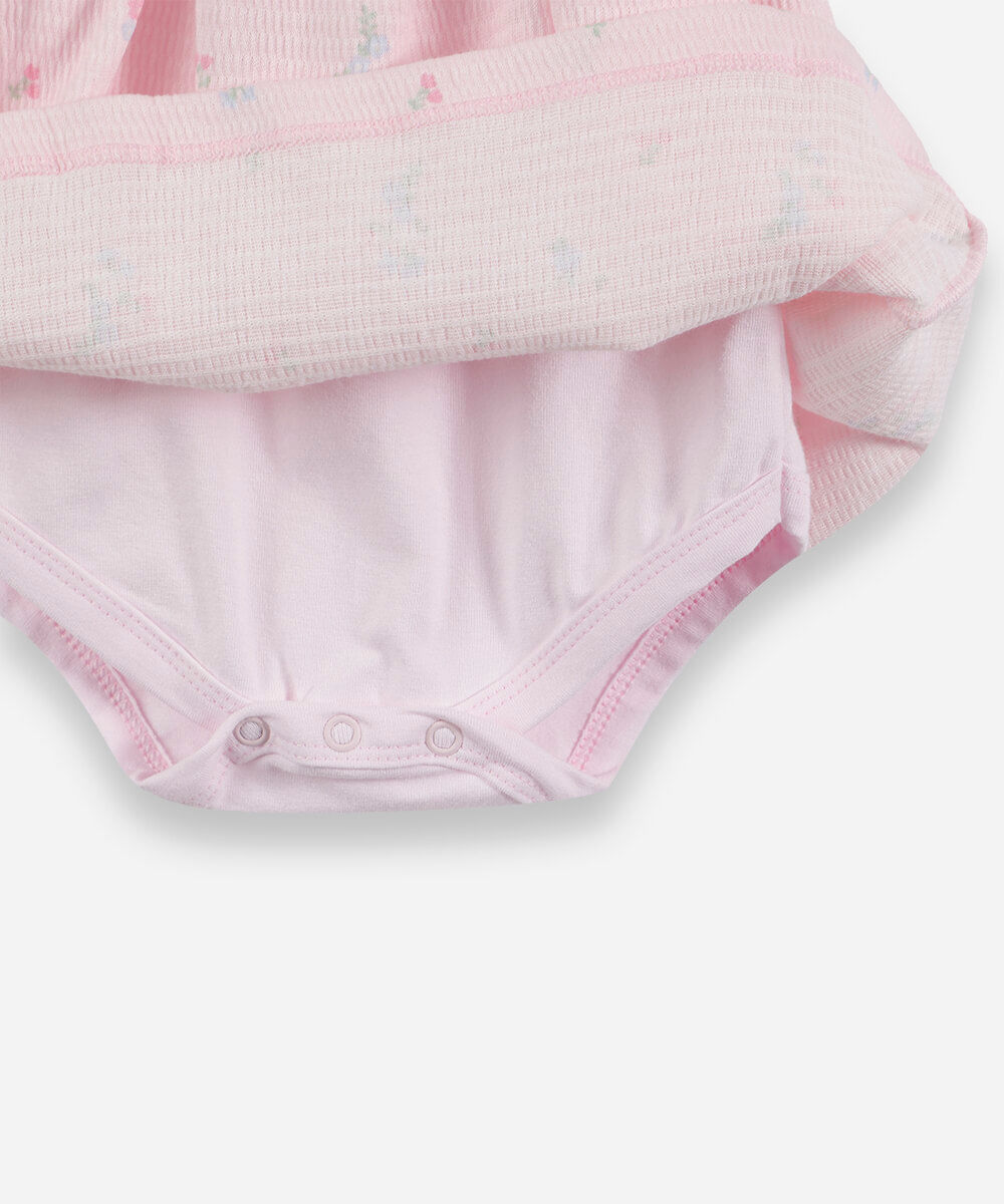 body infantil vestido floral rosa