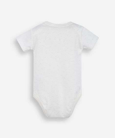 body infantil de algodão poá minnie off white