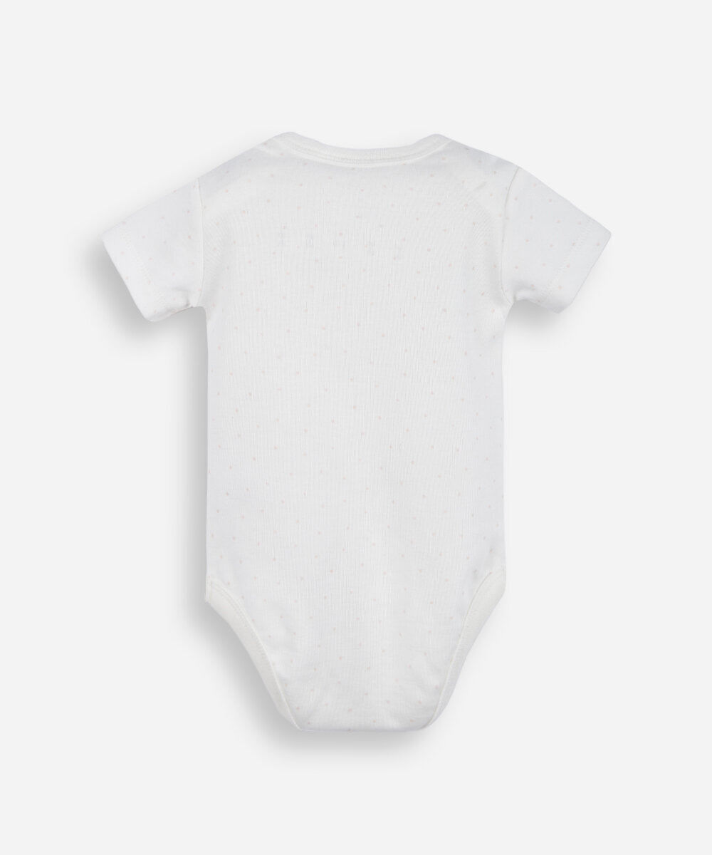 body infantil de algodão poá minnie off white