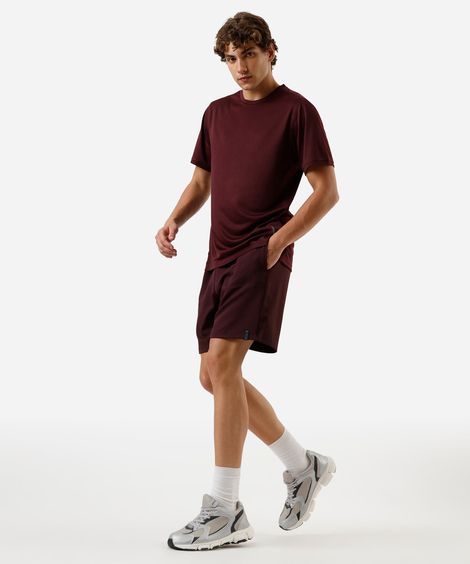 short cós com elástico texturizado esportivo vinho