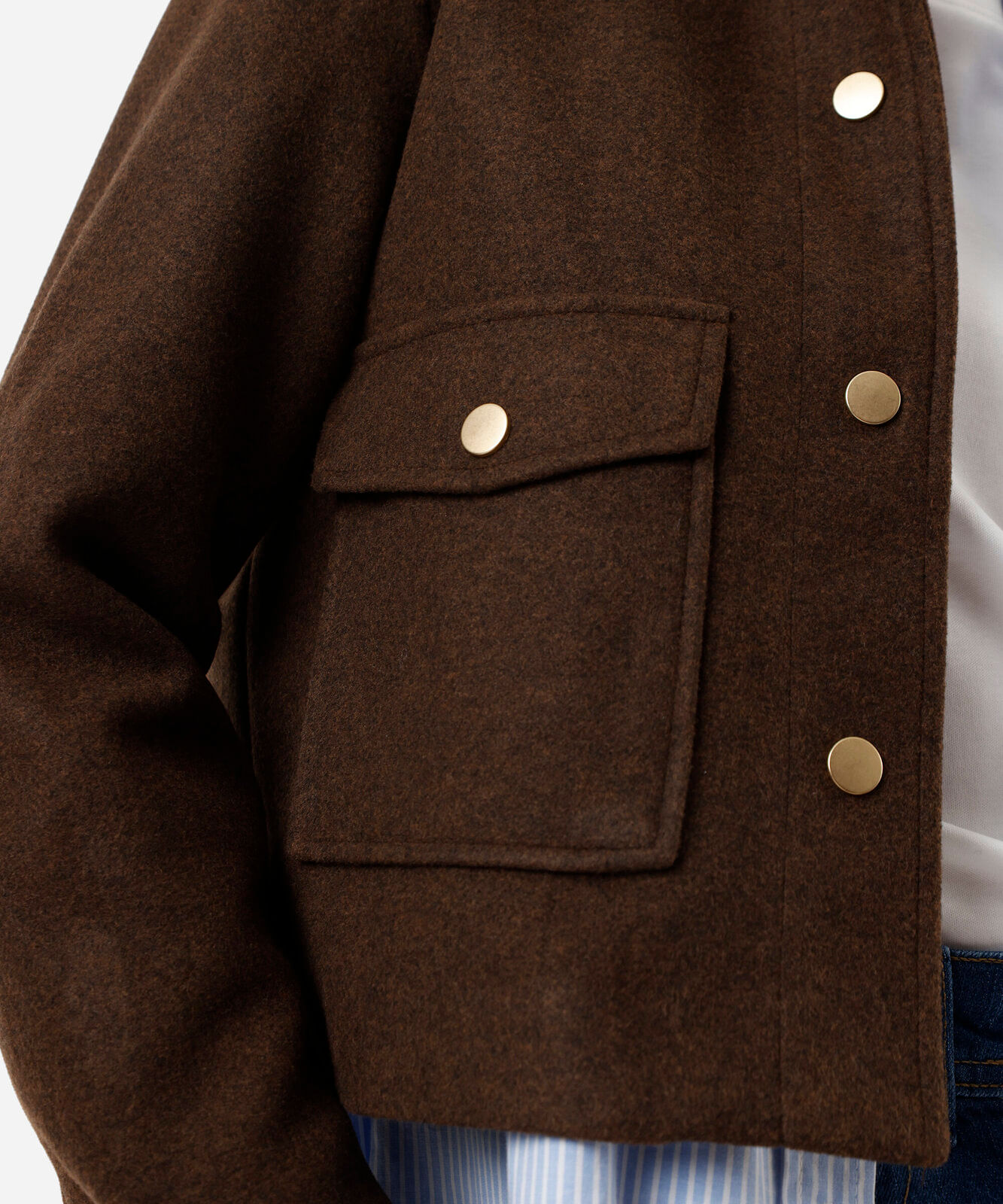 jaqueta feminina texturizada marrom