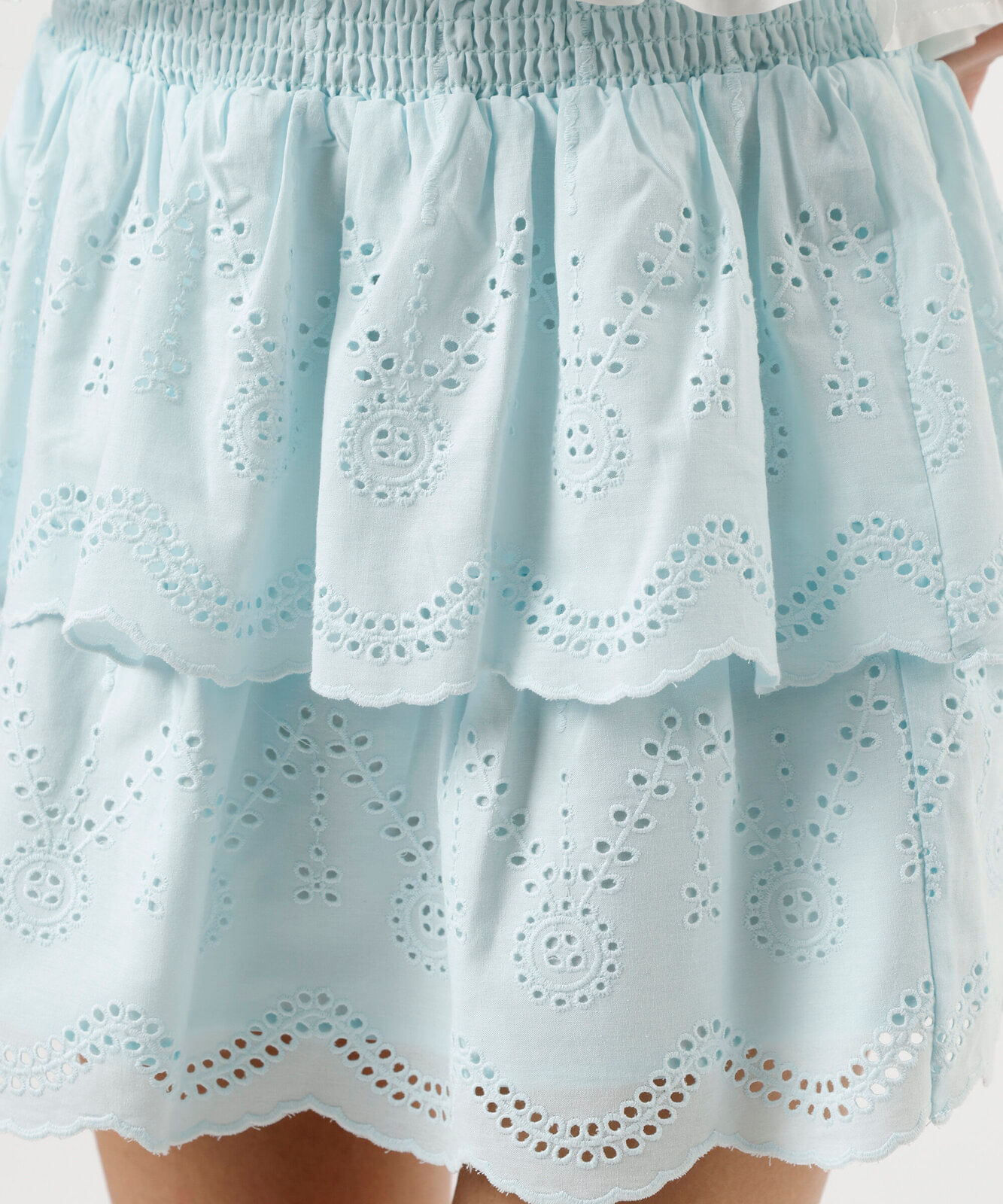 saia feminina de laise com lastex azul