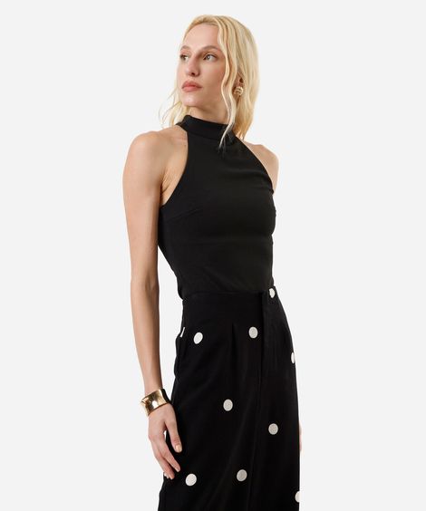 blusa feminina halterneck preta