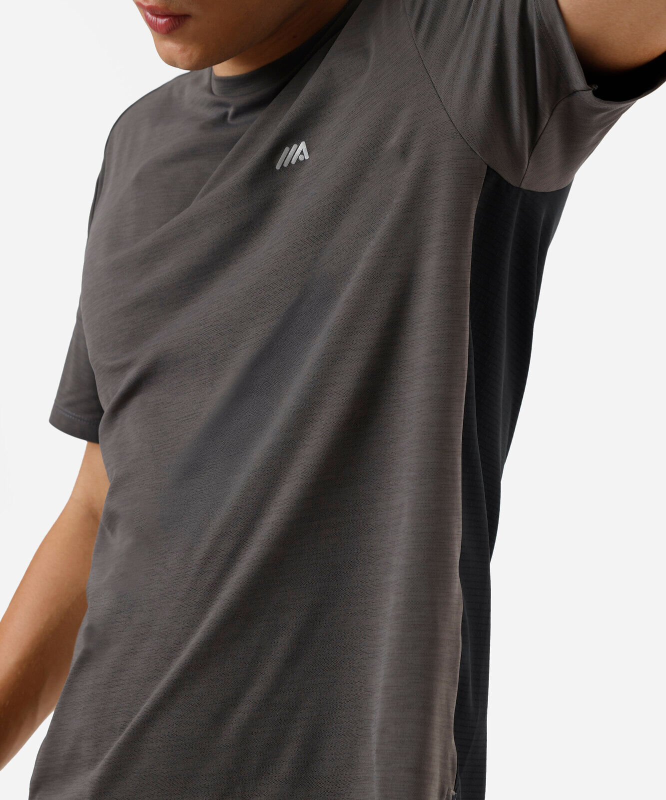 camiseta esportiva masculina bicolor preta