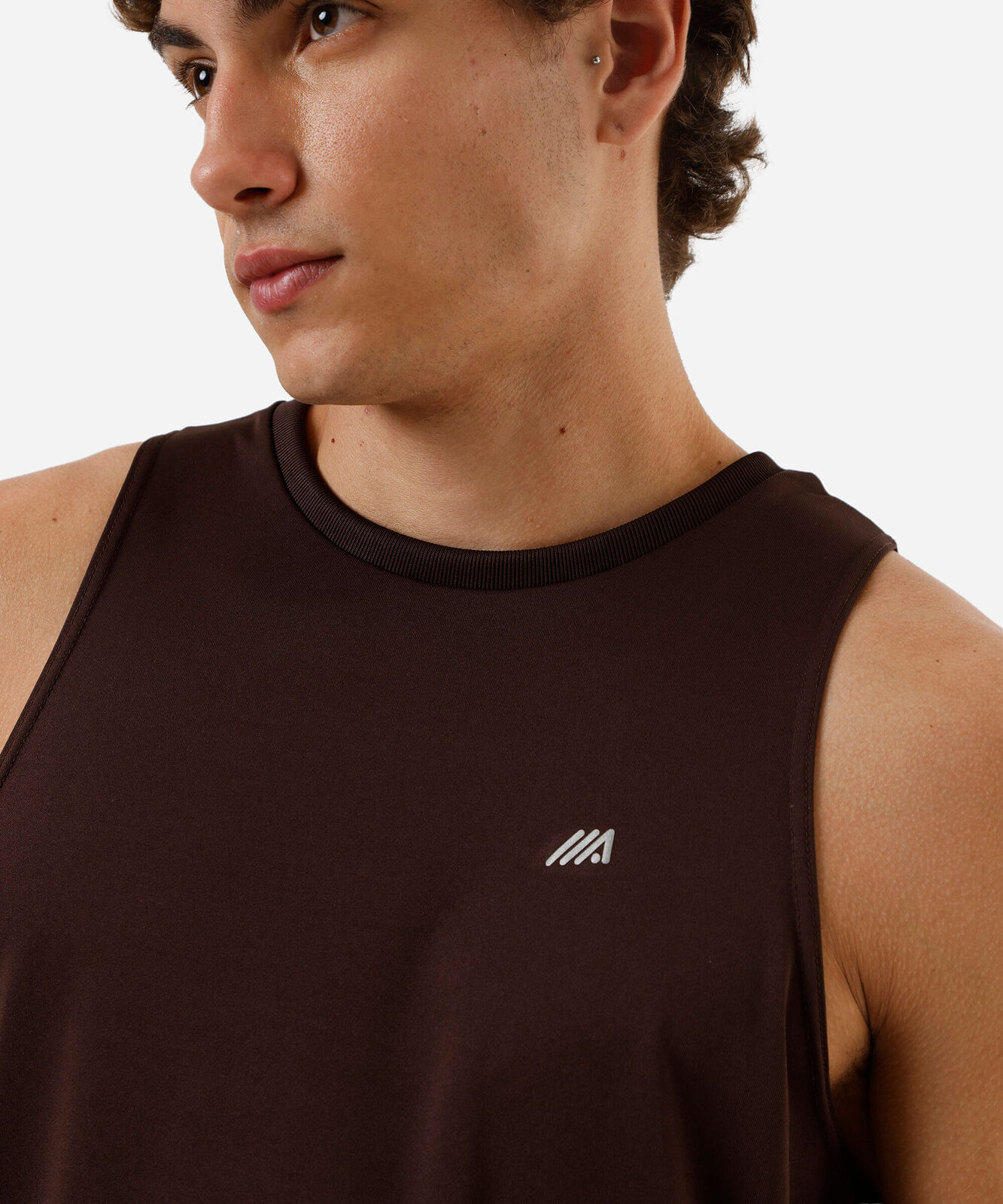 regata slim fit masculina esportiva marrom