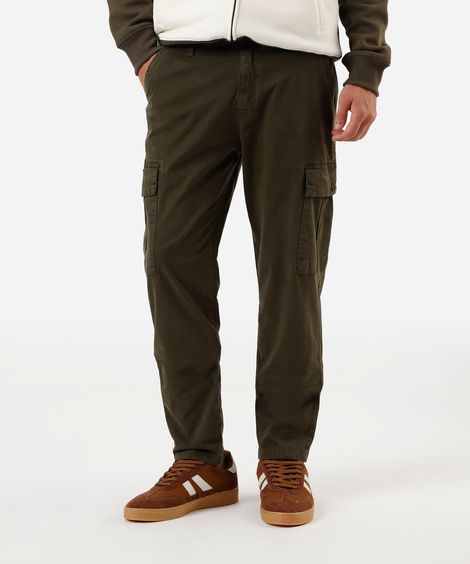calça cargo masculina de sarja verde
