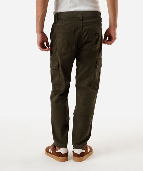 calça cargo masculina de sarja verde