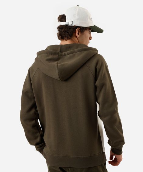 jaqueta masculina de moletom com capuz bicolor verde