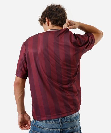 camiseta box fit masculina roma listrada vinho