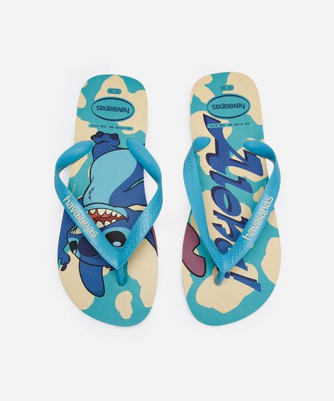 chinelo havaianas stitch azul