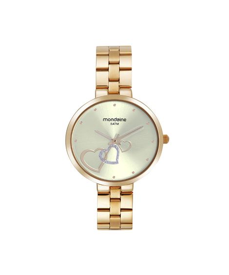 kit relógio feminino mondaine analógico 32712lpmkde1k2 dourado