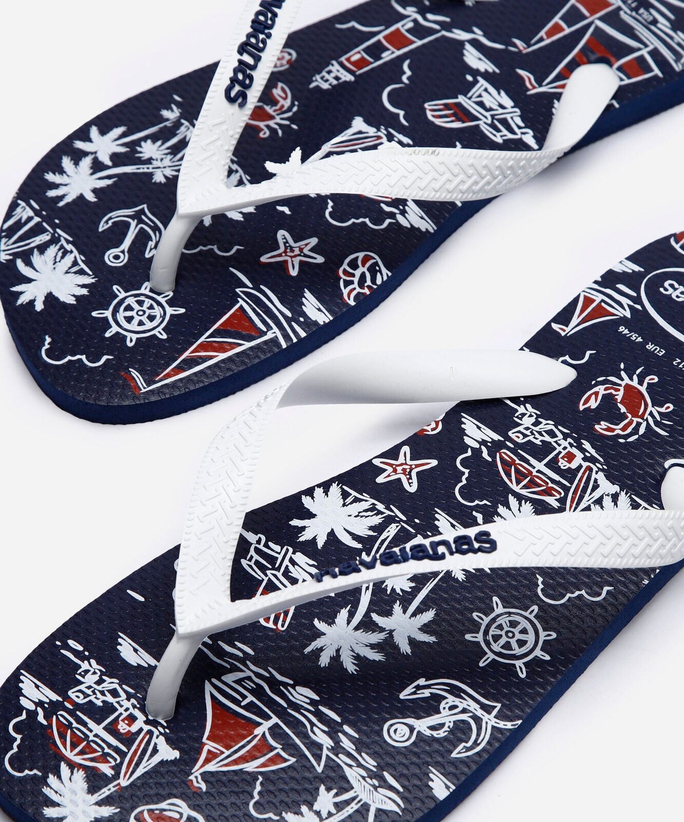 chinelo havaianas estampado azul