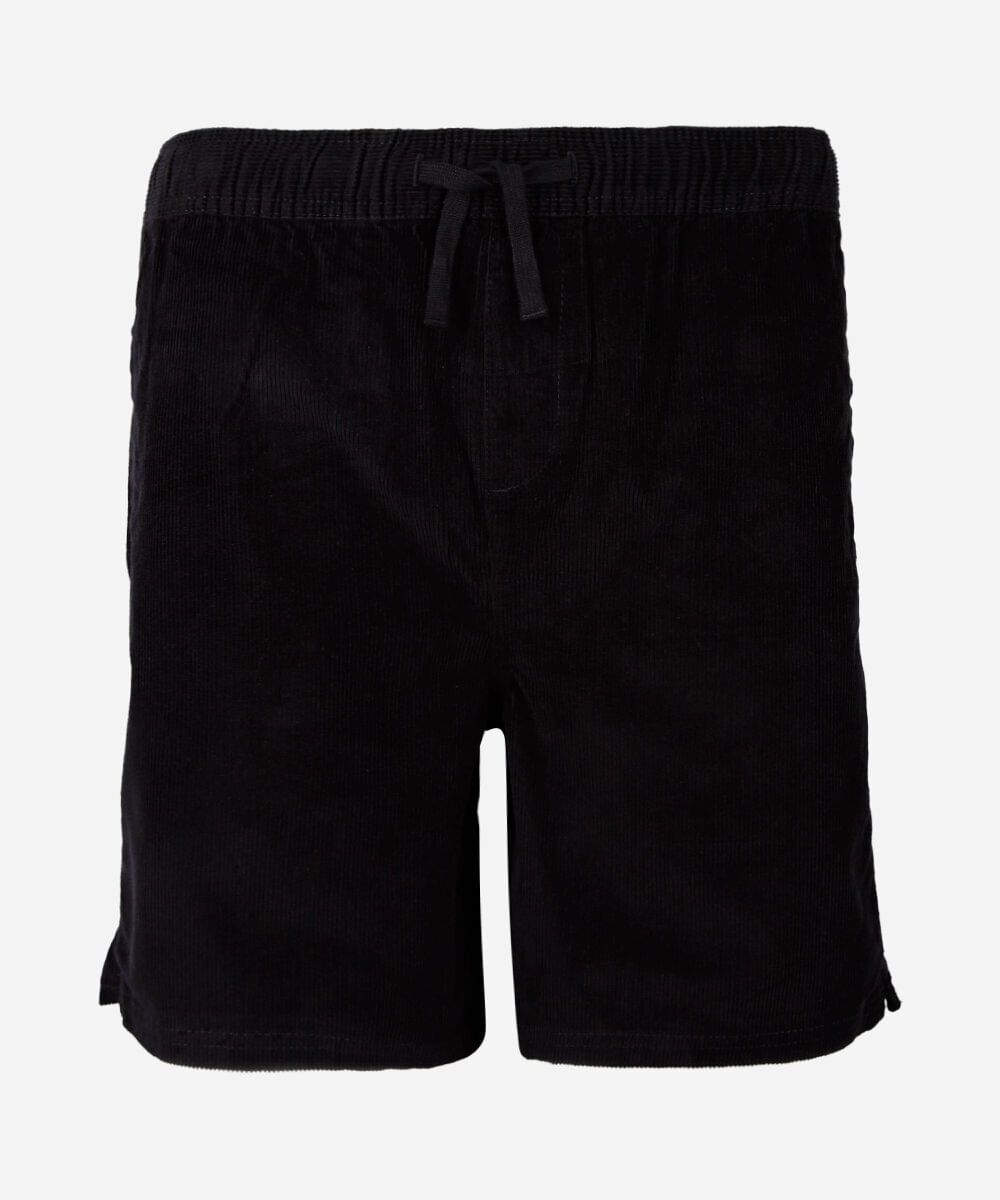 bermuda juvenil em veludo cotelê preta