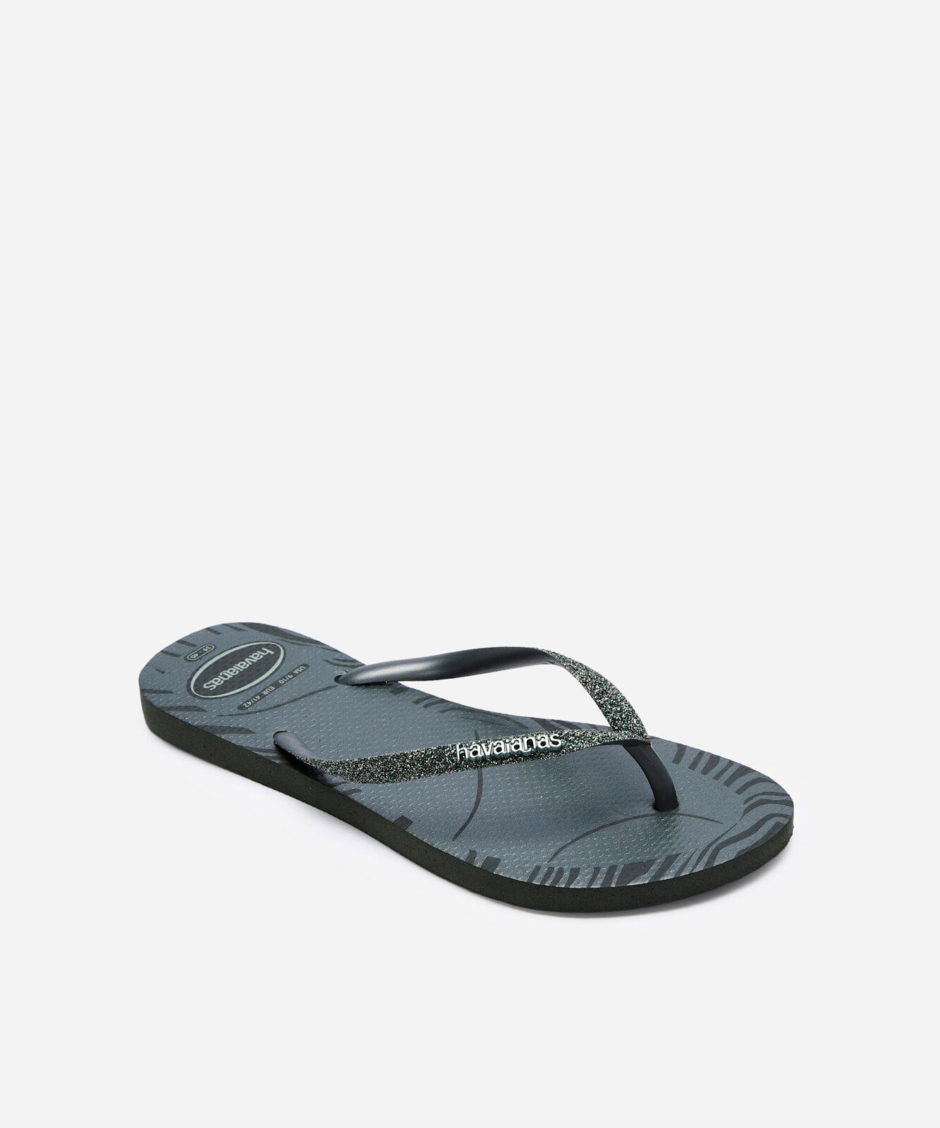chinelo havaianas feminino  glitter edge - verde