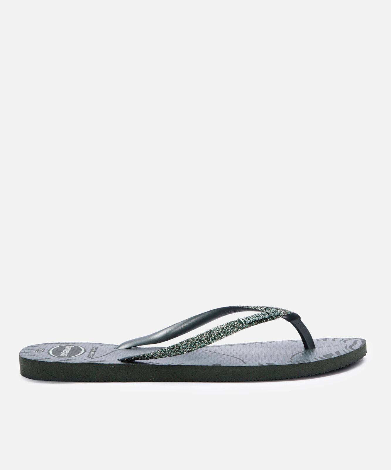 chinelo havaianas feminino  glitter edge - verde