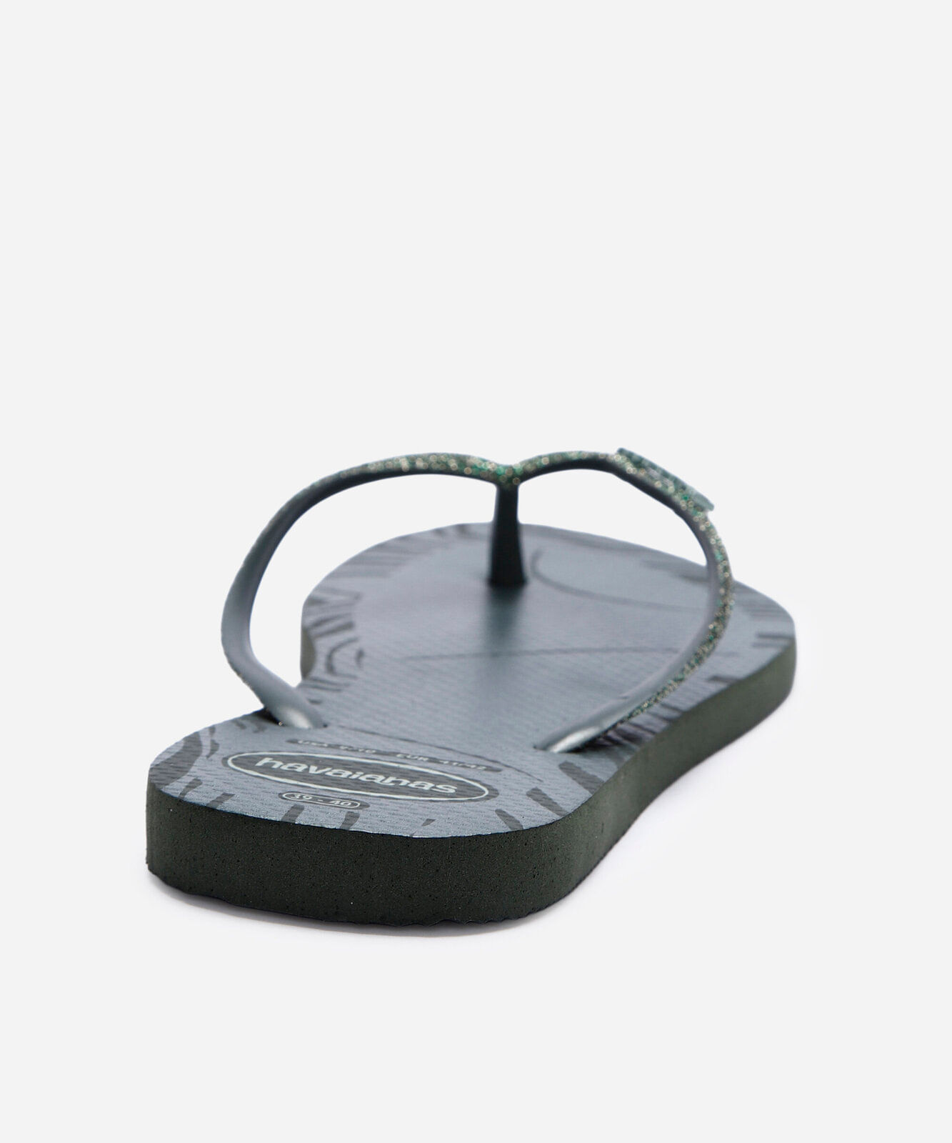 chinelo havaianas feminino  glitter edge - verde