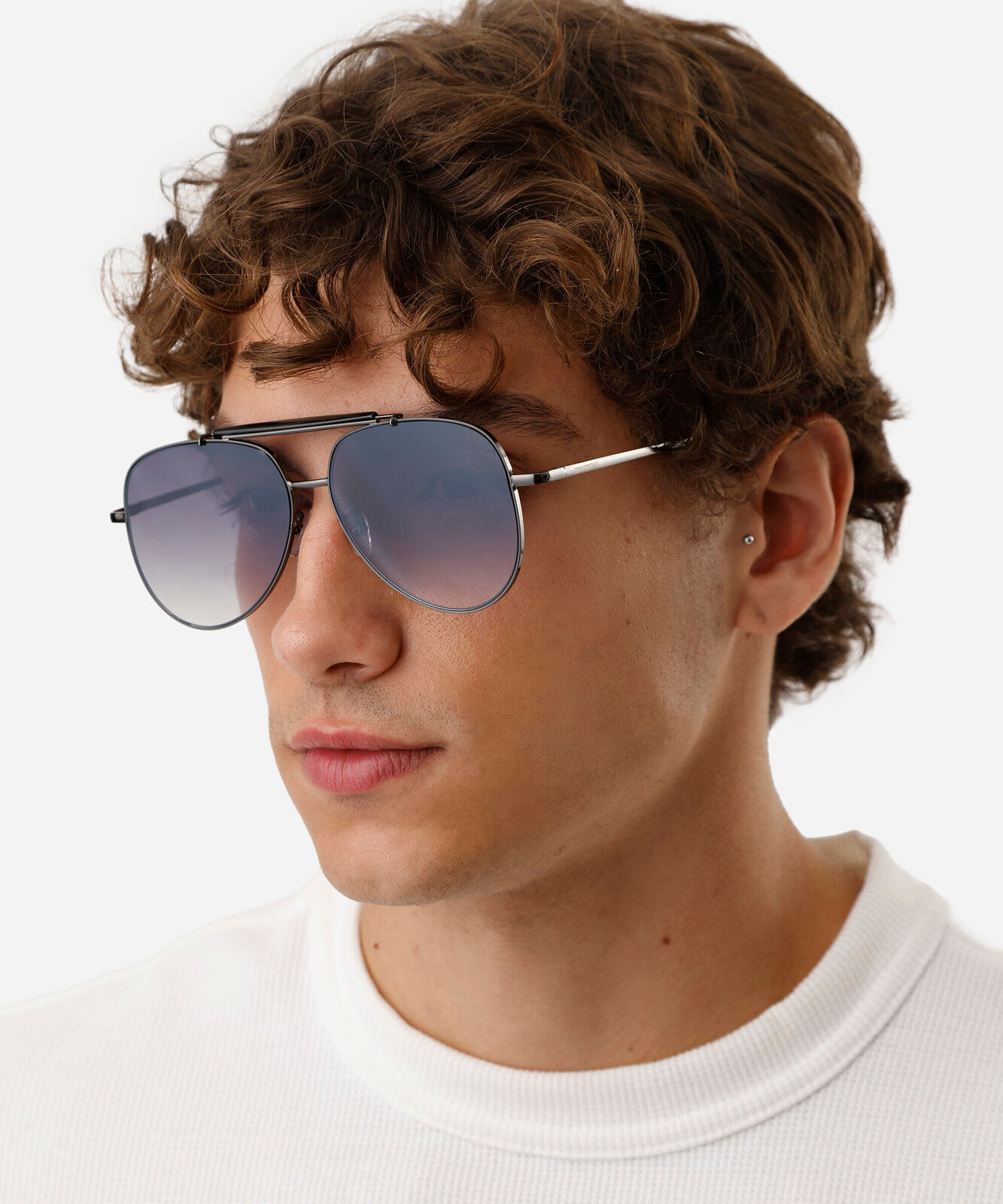 óculos de sol masculino aviador de metal triton cinza