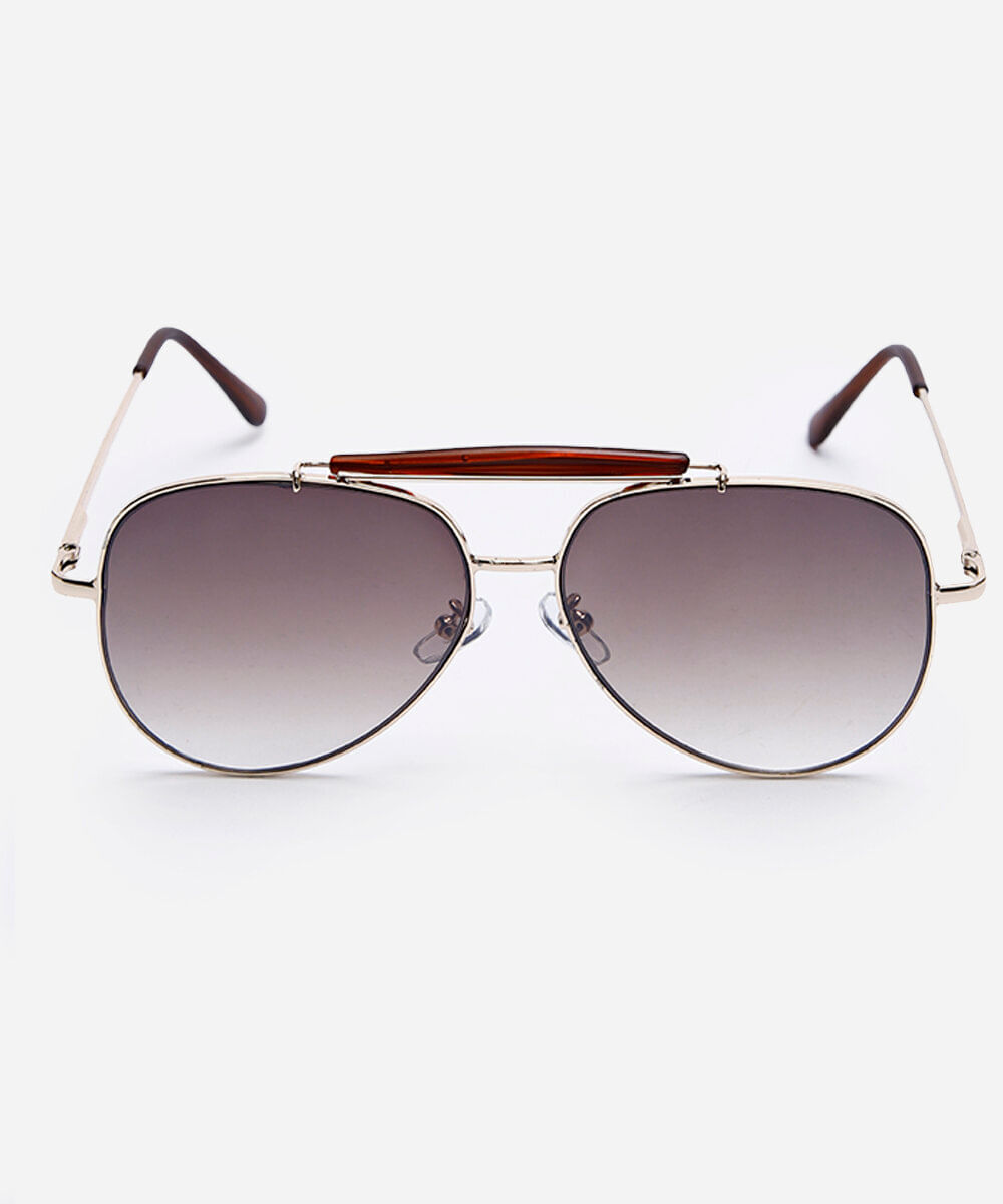 óculos de sol masculino aviador de metal triton dourado