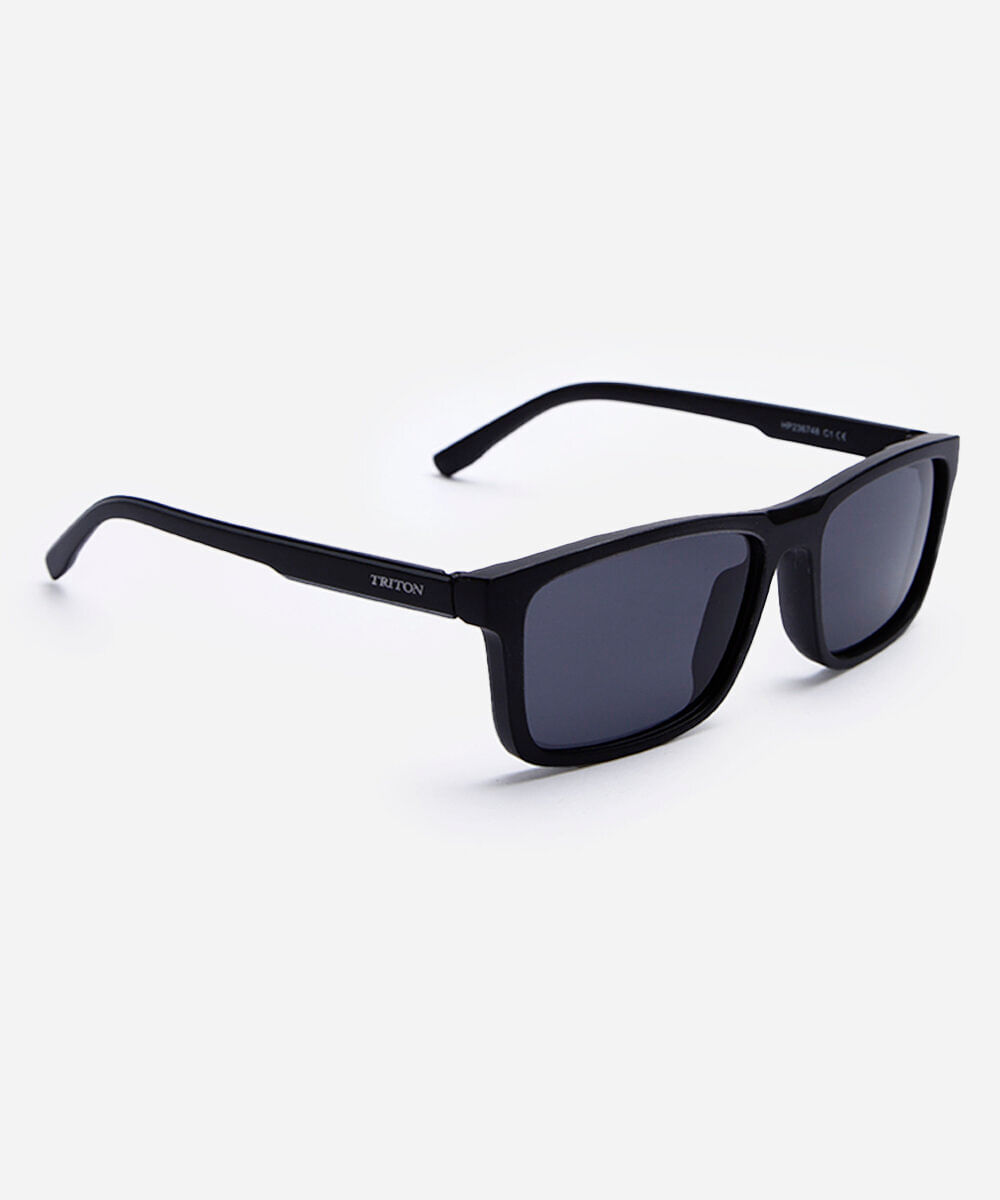óculos de sol masculino quadrado de acetato triton preto