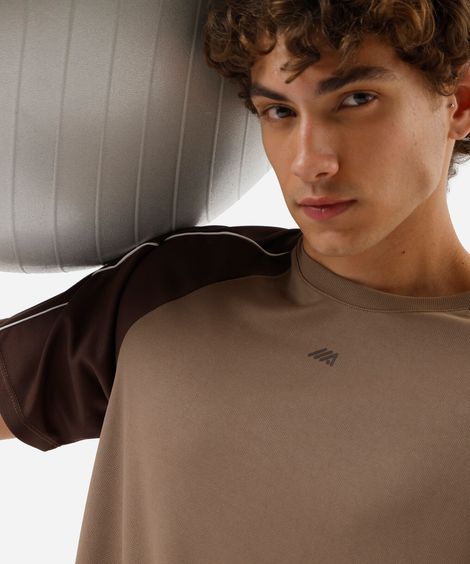 camiseta masculina raglan vintage ace marrom