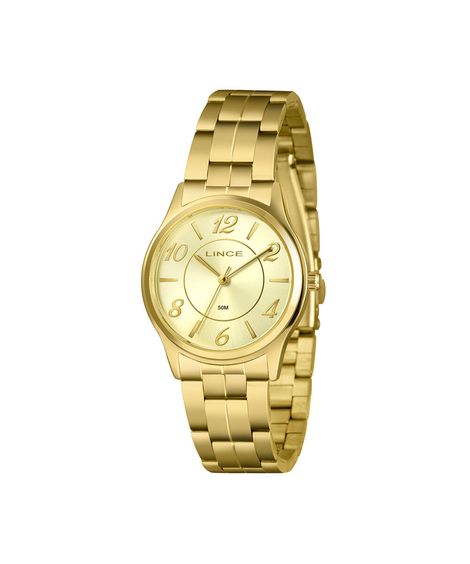 kit relógio feminino lince analógico lrgm040l34c2kxpj dourado