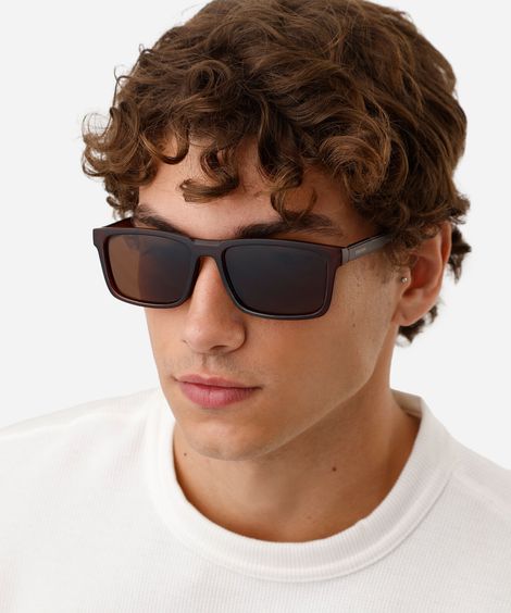óculos de sol masculino quadrado de acetato triton marrom