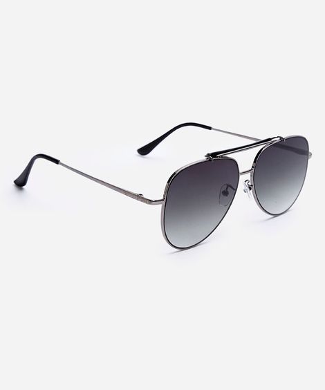óculos de sol masculino aviador de metal triton prateado