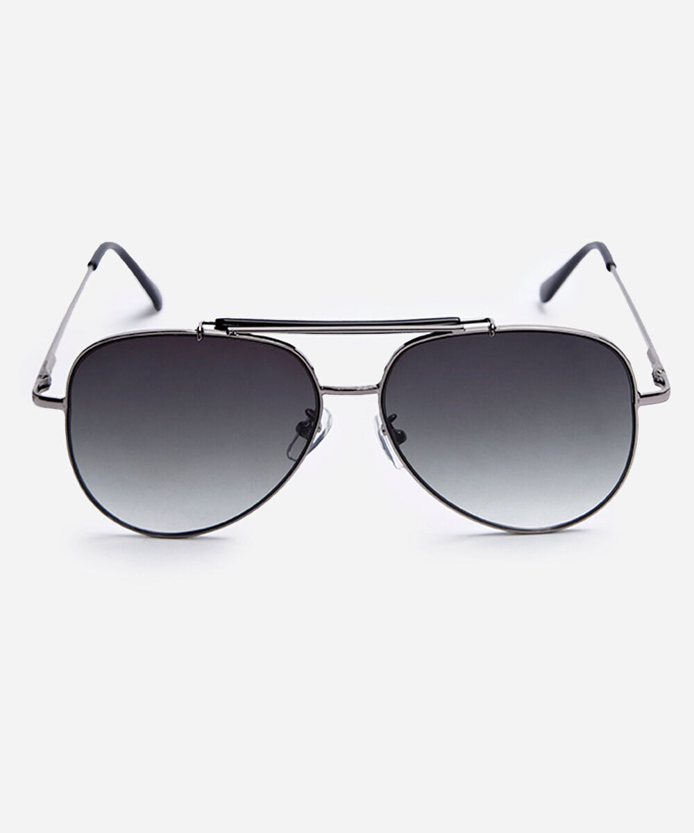 óculos de sol masculino aviador de metal triton prateado