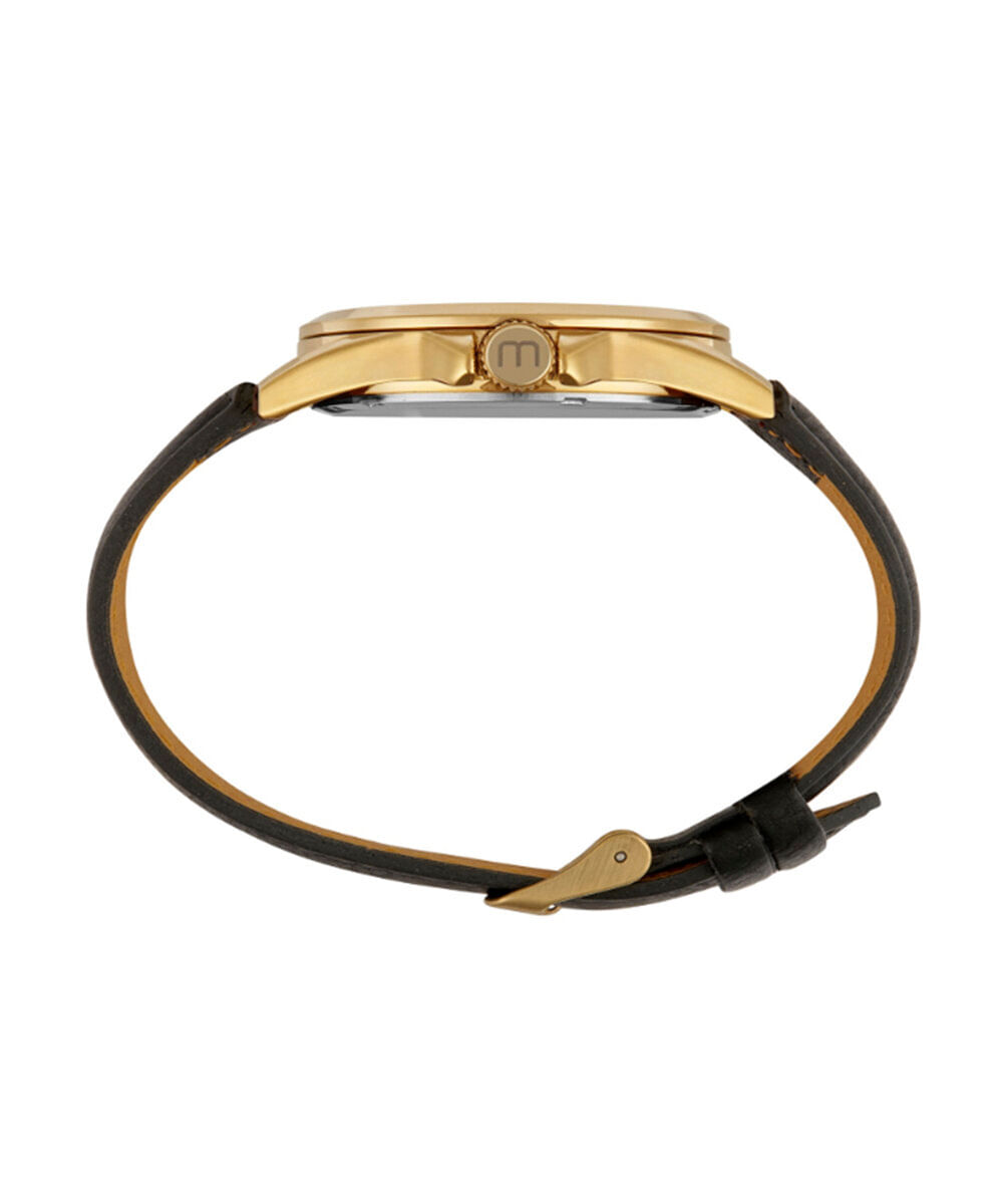 kit relógio masculino mondaine analógico 99740gpmvdh2ka dourado