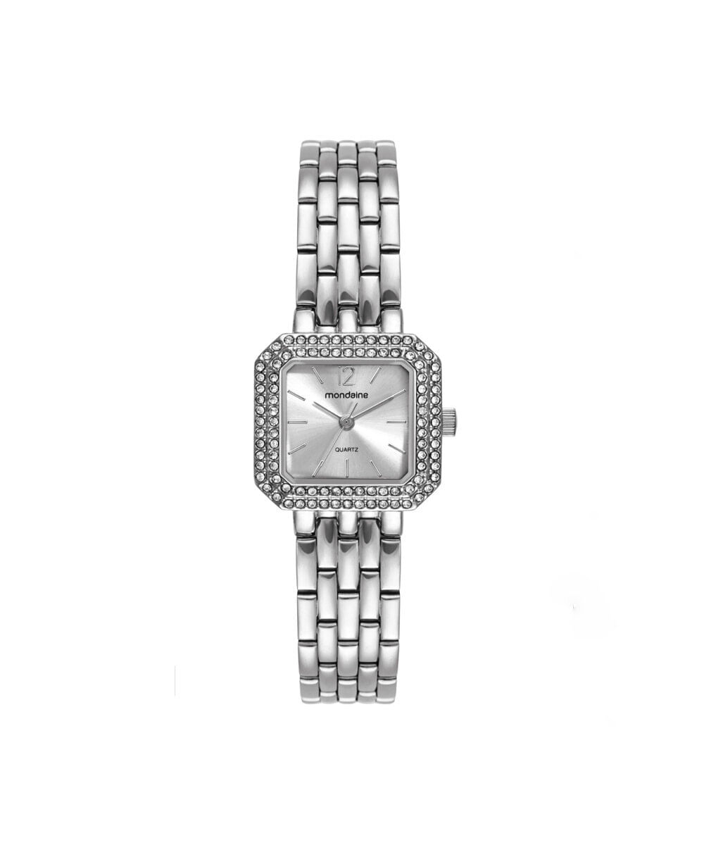 kit relógio feminino mondaine analógico 32988l0mvne2kc prateado