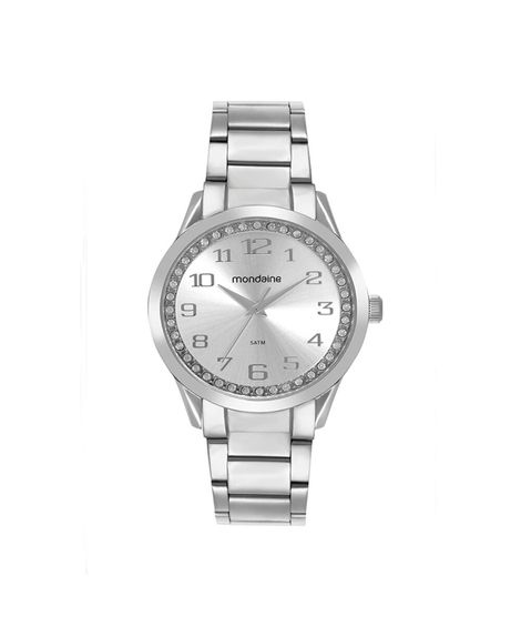 kit relógio feminino mondaine analógico 99764l0mvne1kd prateado