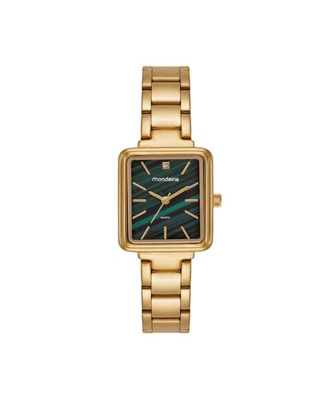 kit relógio feminino mondaine analógico 99838lpmkde1k1 dourado