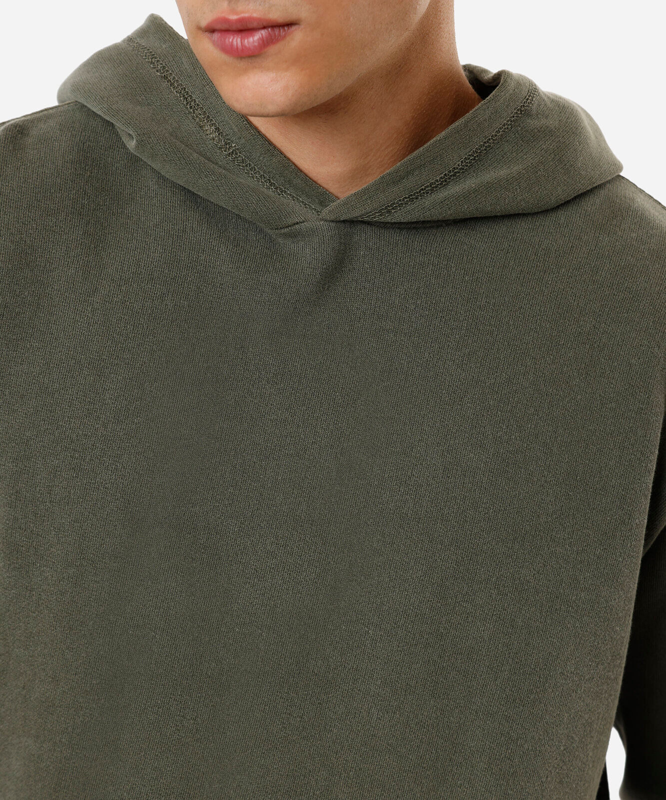 blusão masculino de moletom sem felpa com capuz estonado verde